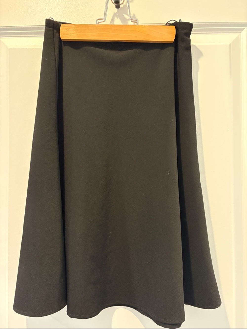 White House Black Market Black A-Line Midi Skirt